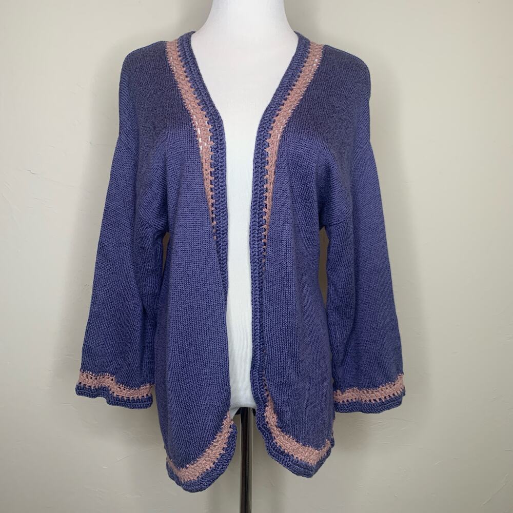 Classic Cottage Blue Cardigan Sz Medium